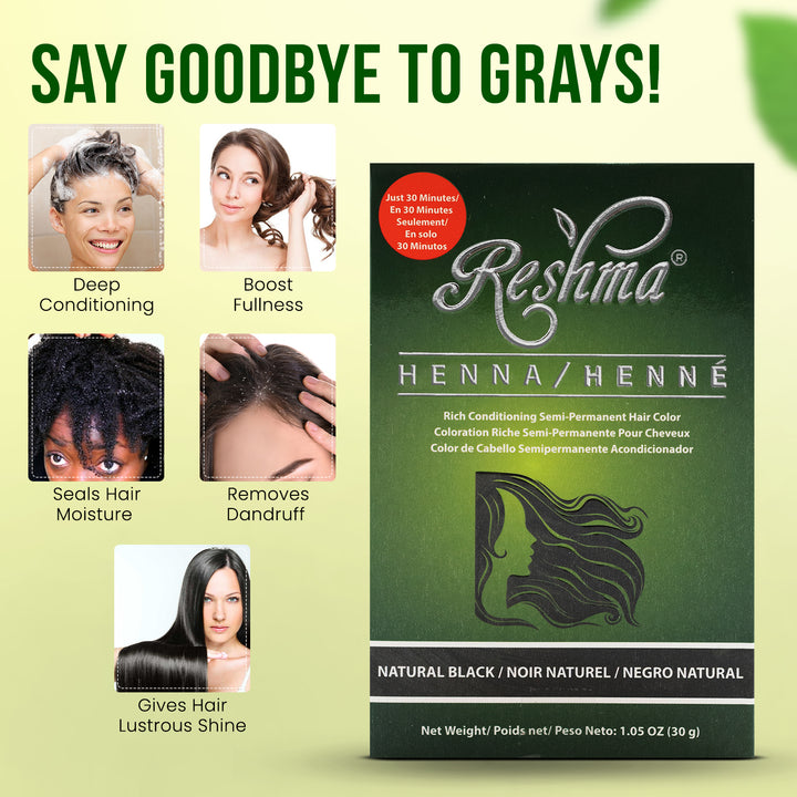 30 Minute Henna - Black Semi-Permanent Hair Color – Reshma Beauty®
