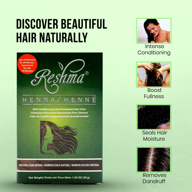 30 Minute Henna - Natural Dark Brown Semi-Permanent Hair Color