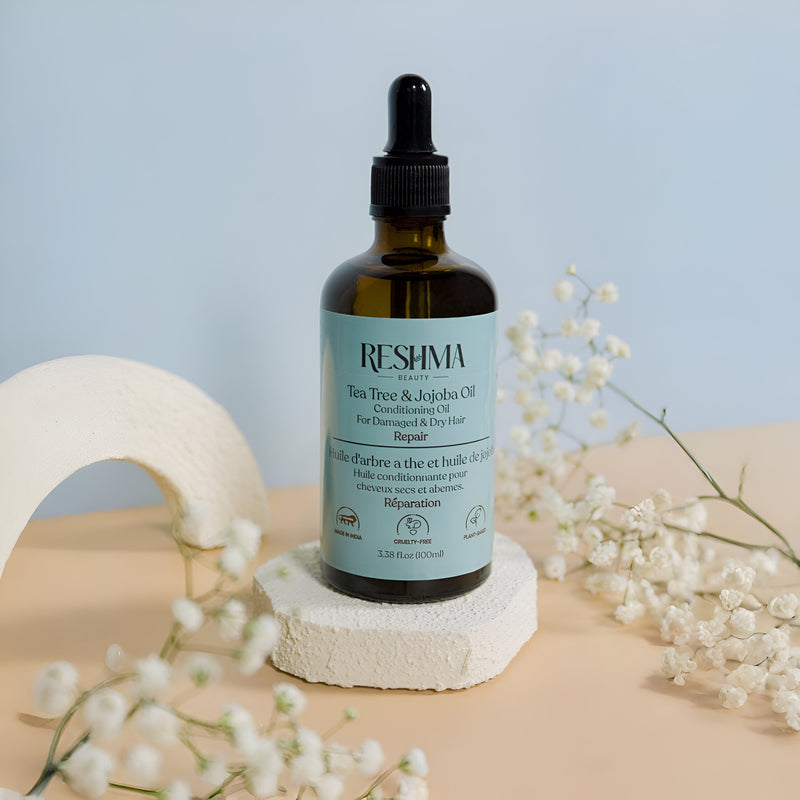 Reshma Beauty Tea Tree & Jojoba Oil – Conditioning Oil for Dry & Damaged Hair | Hydrates, Repairs & Strengthens